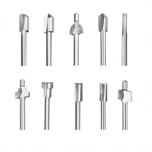 10pcs 1/8"(3mm) Shank Router Bits Milling Cutter Fit Dremel Rotary Tools for DIY Woodworking, Carving, Engraving, Drilling Cutting