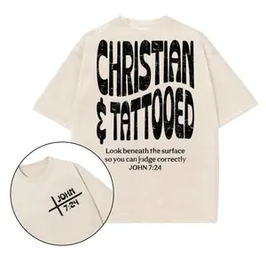 Christian & Tattooed Christian Washed 2026 Shirt, Christian t shirts, Vintage I Love Jesus Shirt, Menswear Top, Trending Top, men's graphic tees-father's day gifts-men's shirt