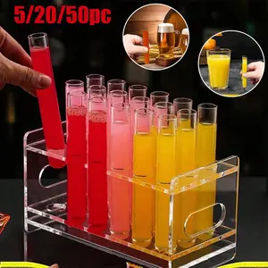 Christmas Transparent Plastic Test Tubes, Fresh Liquid Drink Containers, Ideal for Wine, Juice, Soda, Candy, Halloween Vampire Party Decorations, Pack