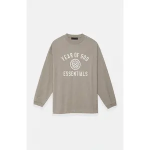 Fear of God ESSENTIALS Men's Heather Grey University Long Sleeve T-Shirt