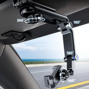 Good Quality New 2025 1080° Multi - Function SunVisor Universal 360 - Degree Rotating Phone Holder - Retractable for Car Use, Full Coverage - Cellphone, Smartphone