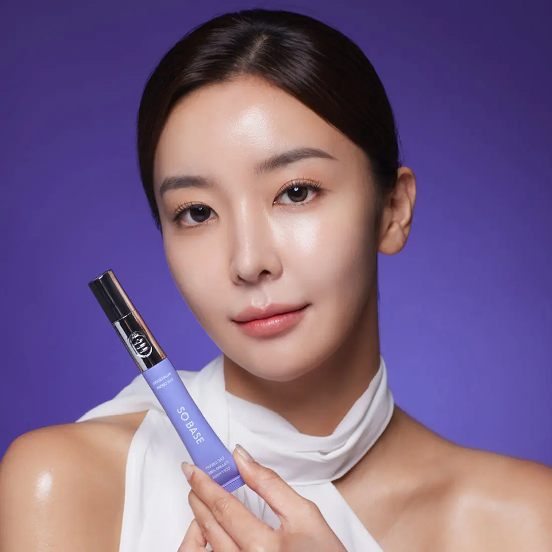 SOBASE Vibrating Eye Cream for Puffy Eyes & Dark Circles - Anti-Aging Collagen Built-in Galvanic Massager