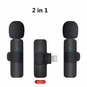 Wireless Lavalier Microphone Audio Video Recording with Phone Charging 1 to 2 Durable Rechargeable