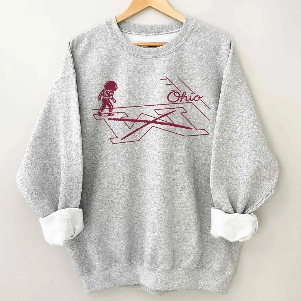Brutus Ohio State Snow Fan Football Shirt D ancing Mascot Erase The M Ohio State Rivalry Funny Brutus vs Michigan Game Day Crewneck Unisex Sweatshirt