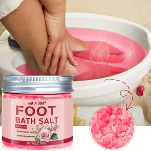 Rose and Sea Salt Foot Bath, Exfoliating Foot Soak and Deep-Cleansing Foot Care Product, Strongly Moisturizing, Hydrating and Smoothing Dry Rough Skin, Suitable for All Skin Types