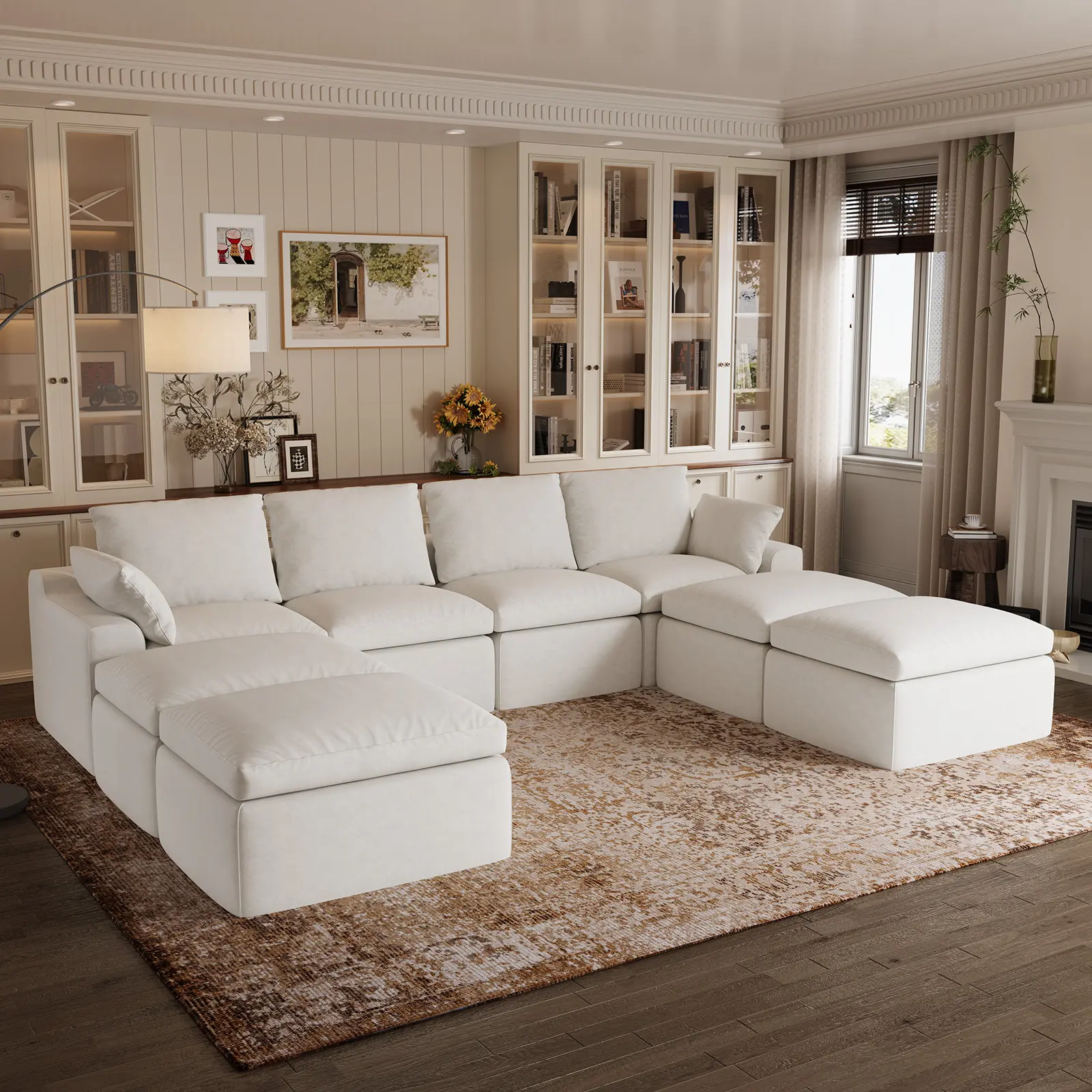 Novilla Modern Modular Sectional Sofa, Cloud Couch with Smarts Coil Support ,Soft Chenille Fabric, No Assembly for Living Room, Apartment & Bedroom