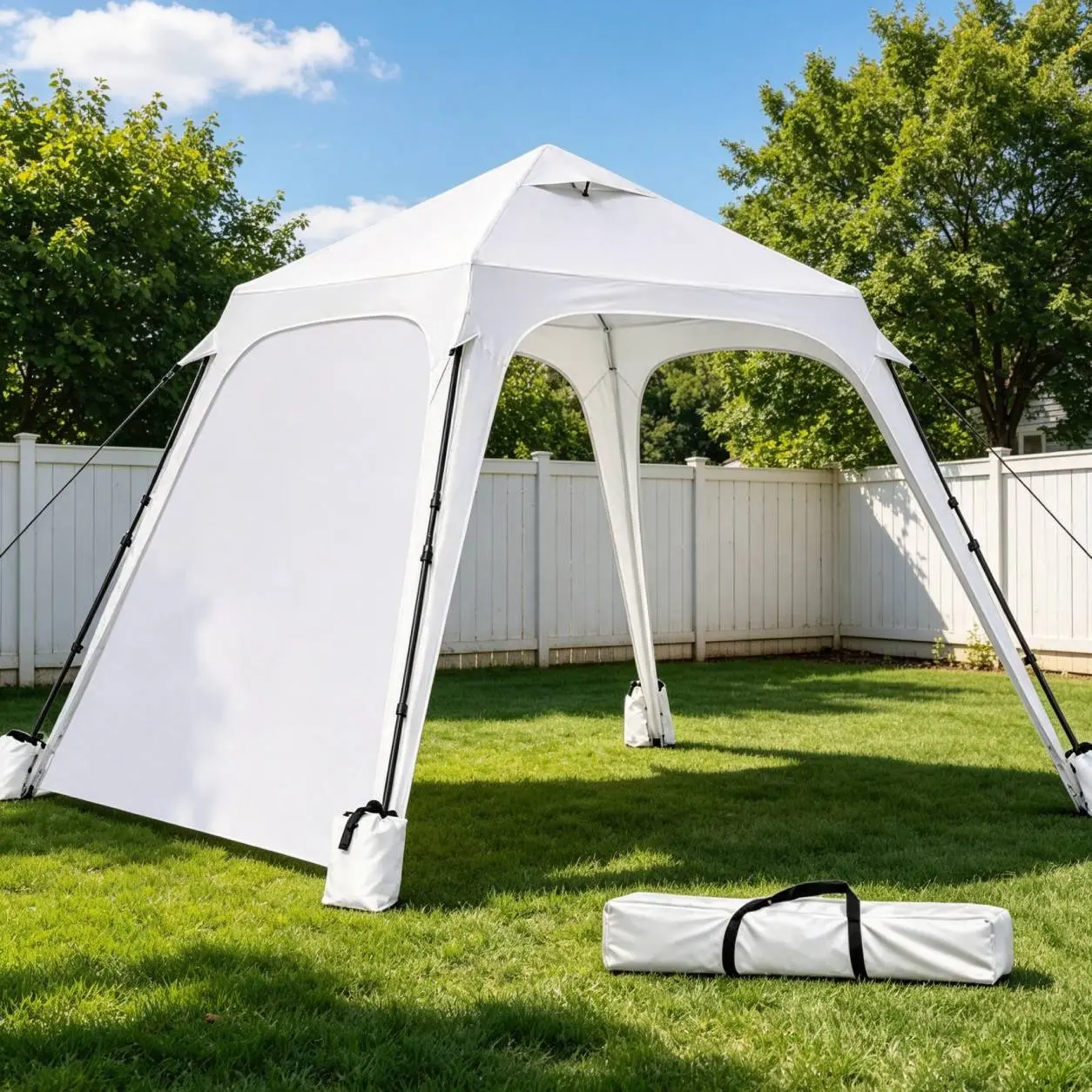 Docred 10x10FT Portable Outdoor Cabana Canopy Tent, 100 Square Feet Wind-Resistant Beach Shelter with Side Wall, Quick Set Up Pop Up Shade Tent for Family Backyard, Camping, Tailgates, Beach Trips & Garden Parties