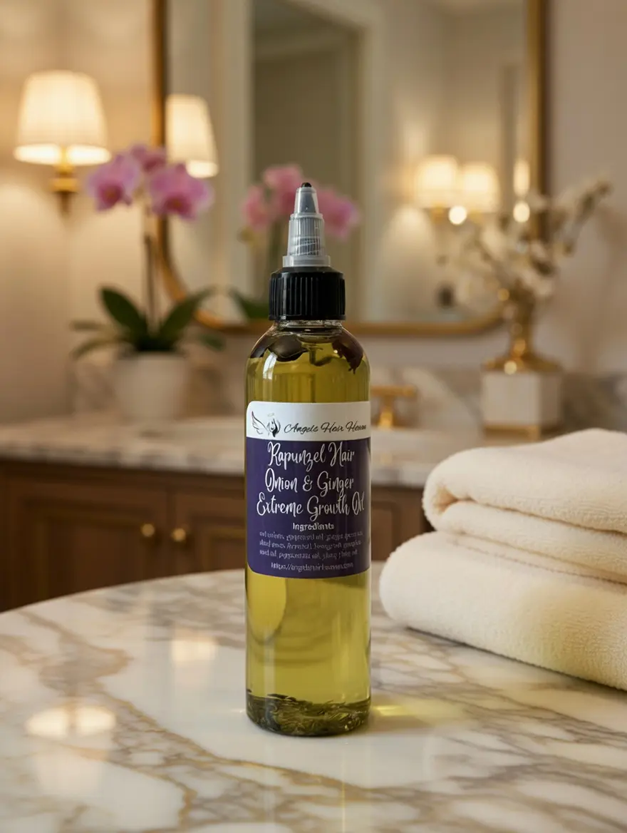 Rapunzel hair onion & ginger extreme growth oil herbal thinning hair solution with green tea ylang ylang pumpkin seed oil Strengthens Hair Strengthening Hair