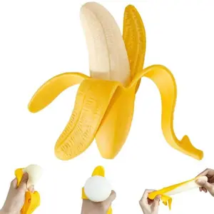 Banana Squishies for Stress Relief, Stretchy Fidget Toys, Fun Easter Basket Stuffers, Birthday Party Gifts, Kids' Sensory Play