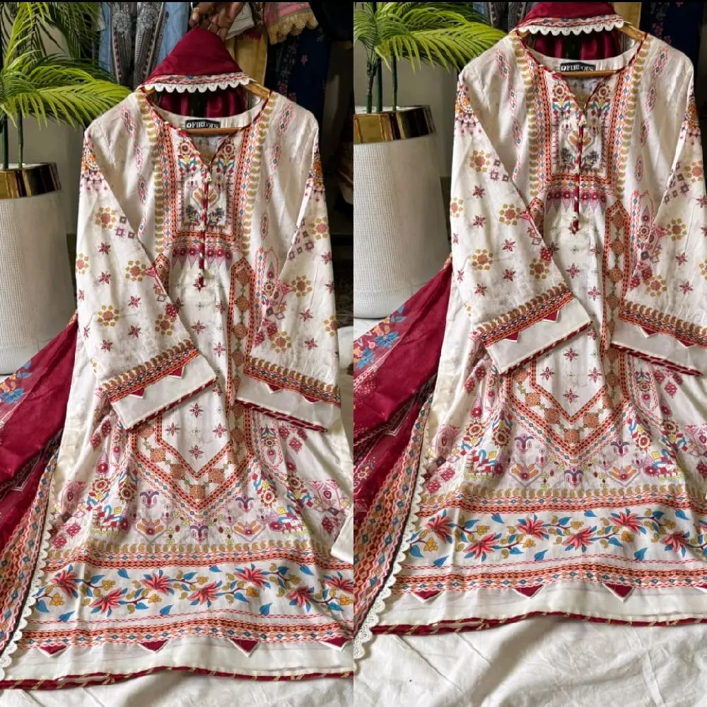 Firdous Lawn three piece printed Pakistani Summer suit