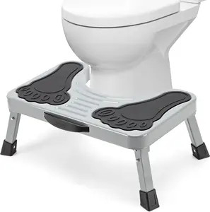 Toilet Stool, 7 Inches Metal Poop Stool for Bathroom, Collapsible Potty Stool for Adults and Kids