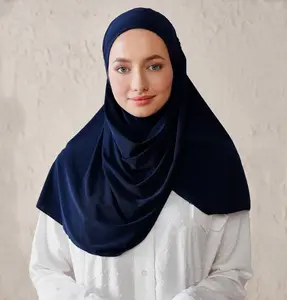 Modefa Premium Instant Wave Hijab - Navy Blue