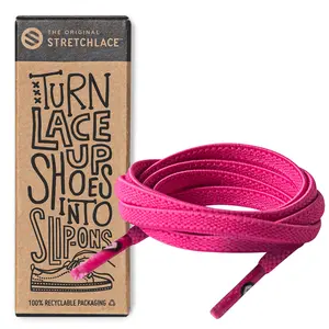 Neon Pink Flat Elastic Stretchable Shoe Laces Footwear Comfort Shoelace Sneaker
