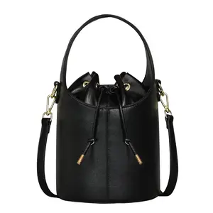 RIVERICH Bucket Bags for Women Vintage Tote Bag Bucket Purses Vegan Leather Hobo Bags Drawstring Crossbody Purse, Drawstring Hobo Crossbody Bag with Detachable Adjustable Straps, Crossbody Hobo Purse Trendy Vegan Leather Designer Ladies Tote Handbag