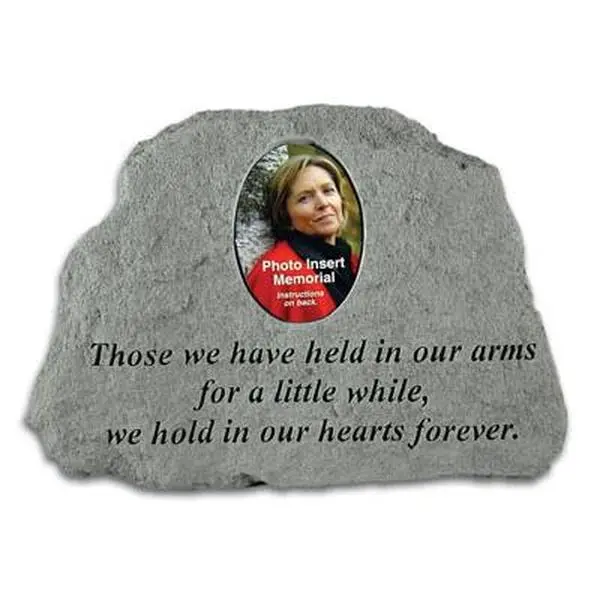 212 MAIN Decorative Stone Photo Plaque - Hand-Decorated Home Decoration Sign with "Those We Have Held..." Design, Photo Insert