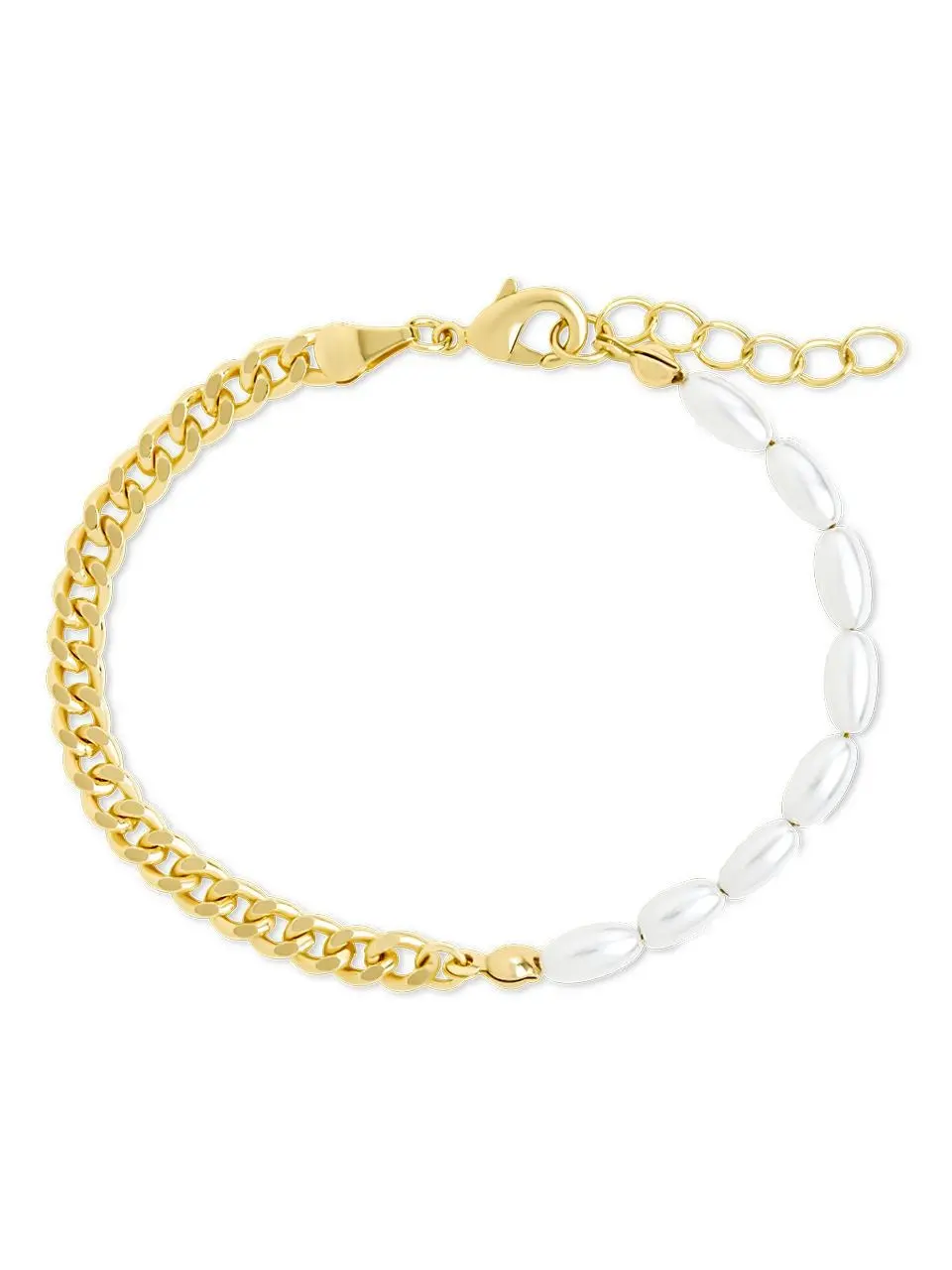 Nell Curb Chain & Pearl Bracelet
