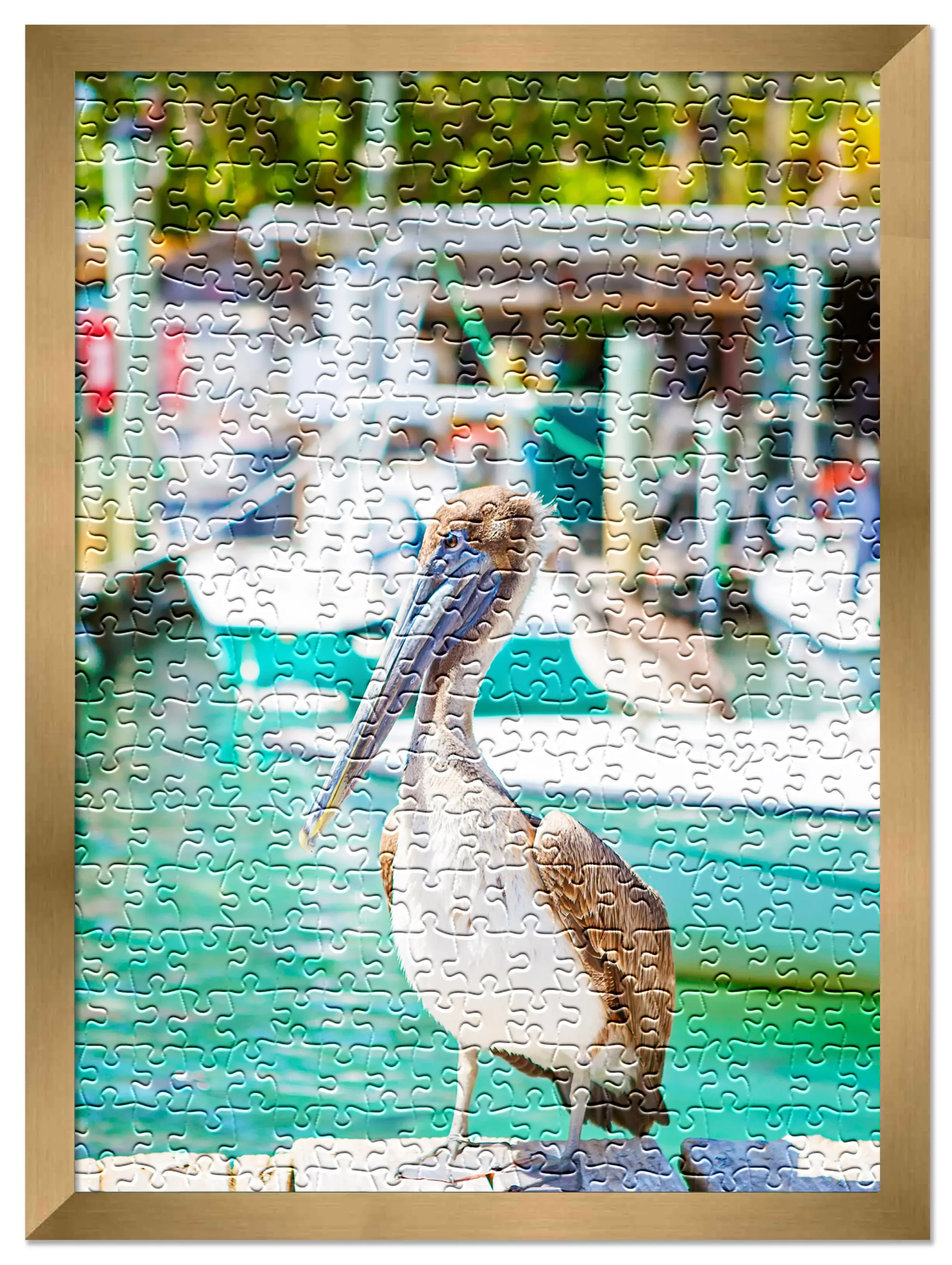 24x30 Jigsaw Puzzle Frame Kit - Kit Includes Puzzle Glue Sheets, Bronze Wood Puzzle Frame, UV Acrylic, Backing,, Hanging Hardware