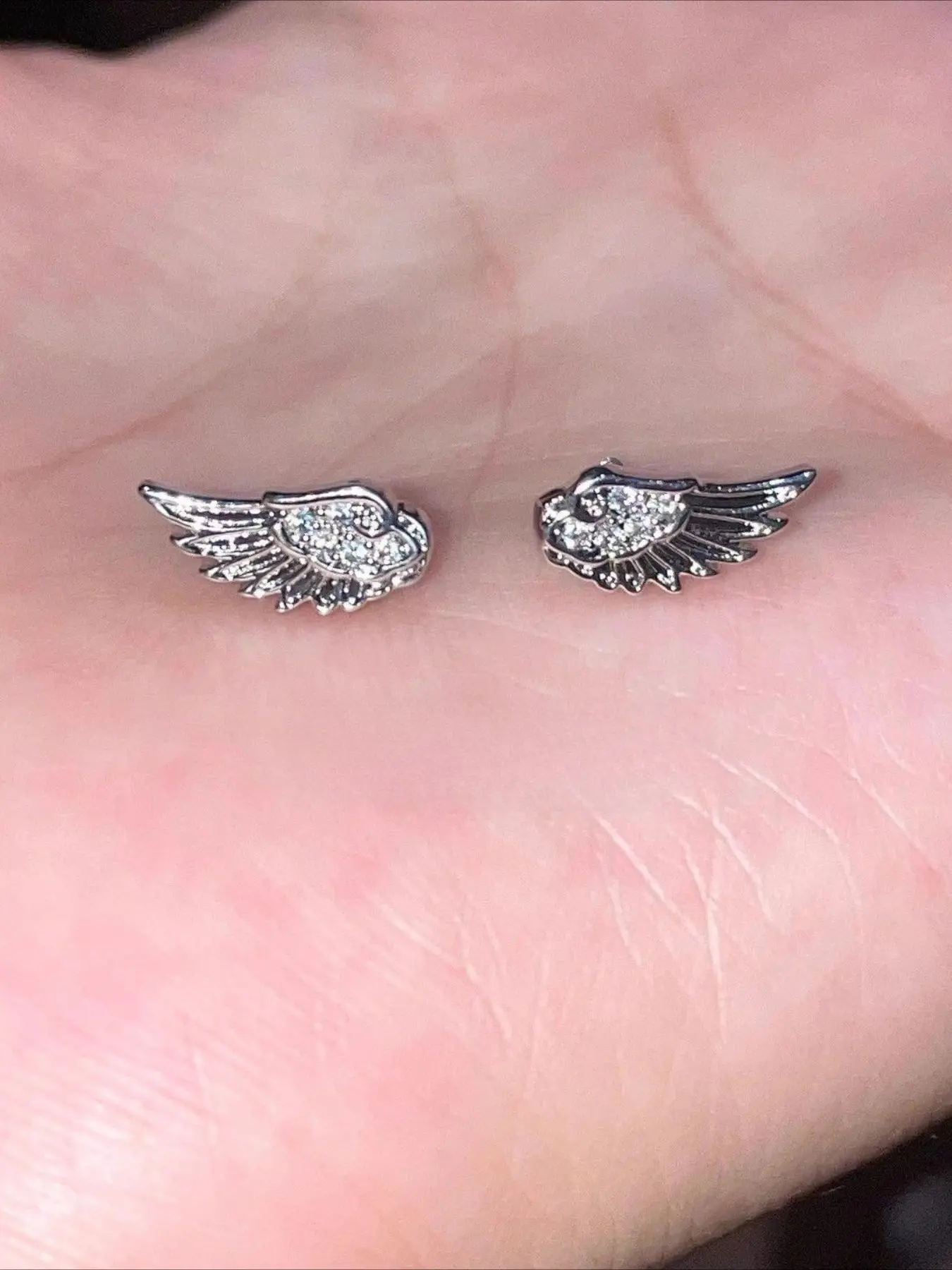 Trendy Unique Design Feather Wings Sparkling Zirconia Mini Earrings Jewelry for Men and Women, Simple Personalized Party Daily Versatile, Trendy Fashionable Accessories