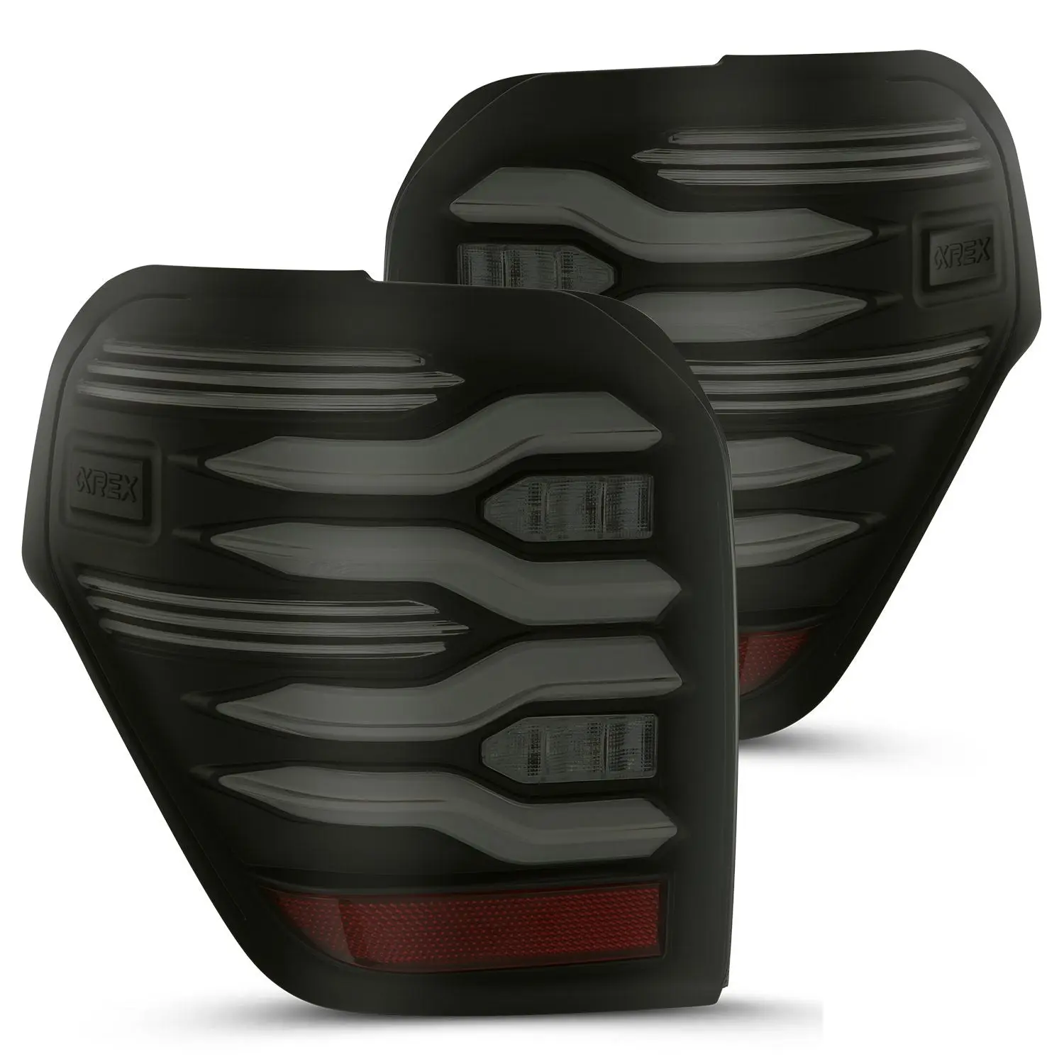 AlphaRex LUXX-Series Glossy Black LED Tail Lights - Sequential Turn Signal, Plug & Play, Activation Light Feature, Polycarbonate Construction, Daytime Function, Vehicle Specific Fit for 2010-2024 4Runners