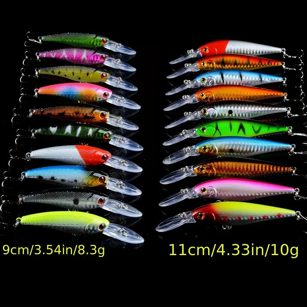 Fishing Lures for Freshwater Saltwater, Minnow Jerkbait and Crankbait Plugs Baits, for All Water Layers, Trout Bass Walleye