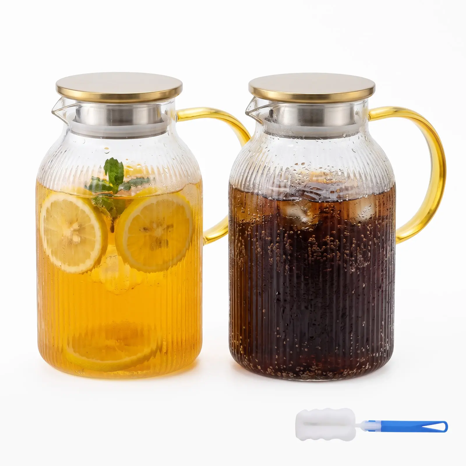 LOVEWE 2 Pack Water Pitcher with Lid – 1.5L Reusable Beverage Pitcher for Water, Juice, Iced Tea & Cold Drinks