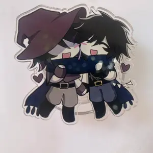 Forsaken Azure & Two Time Hugging Magsafe Phone Grip Magnetic Phone Holder with Anime Character Design for Secure Hold and Stylish Look - Protection