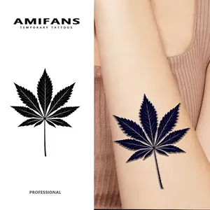 AMIFANS Waterproof Temporary Tattoos, Temporary Tattoo Cannabis Leaf, Semi Permanent Tattoo, Lasting 1-2 Weeks Tattoo, Realistic Tattoo, Fake Tattoo, Authentic Tattoo Look, Niche Design Tattoo
