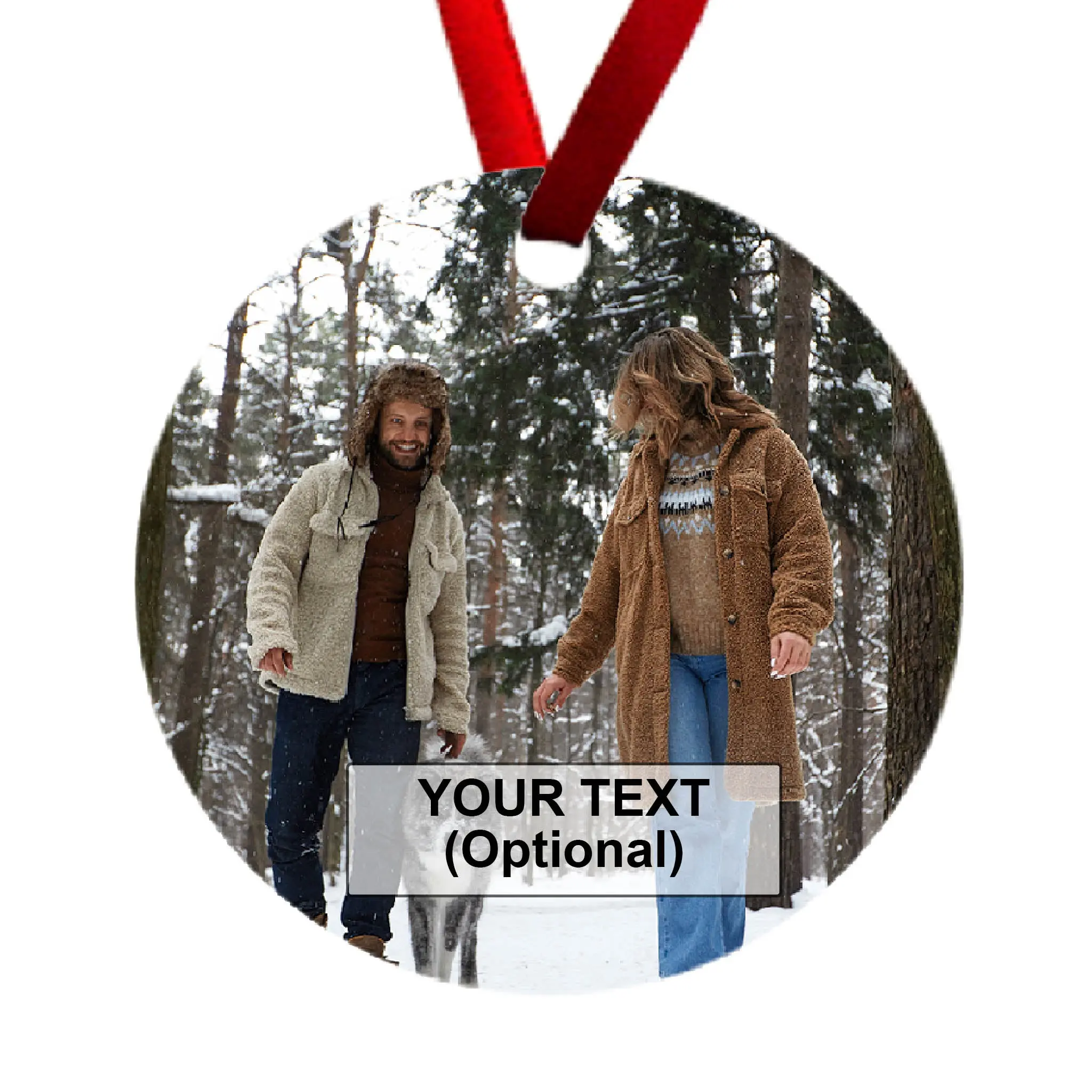 Custom Metal Photo Christmas Ornaments - 1 Sided
