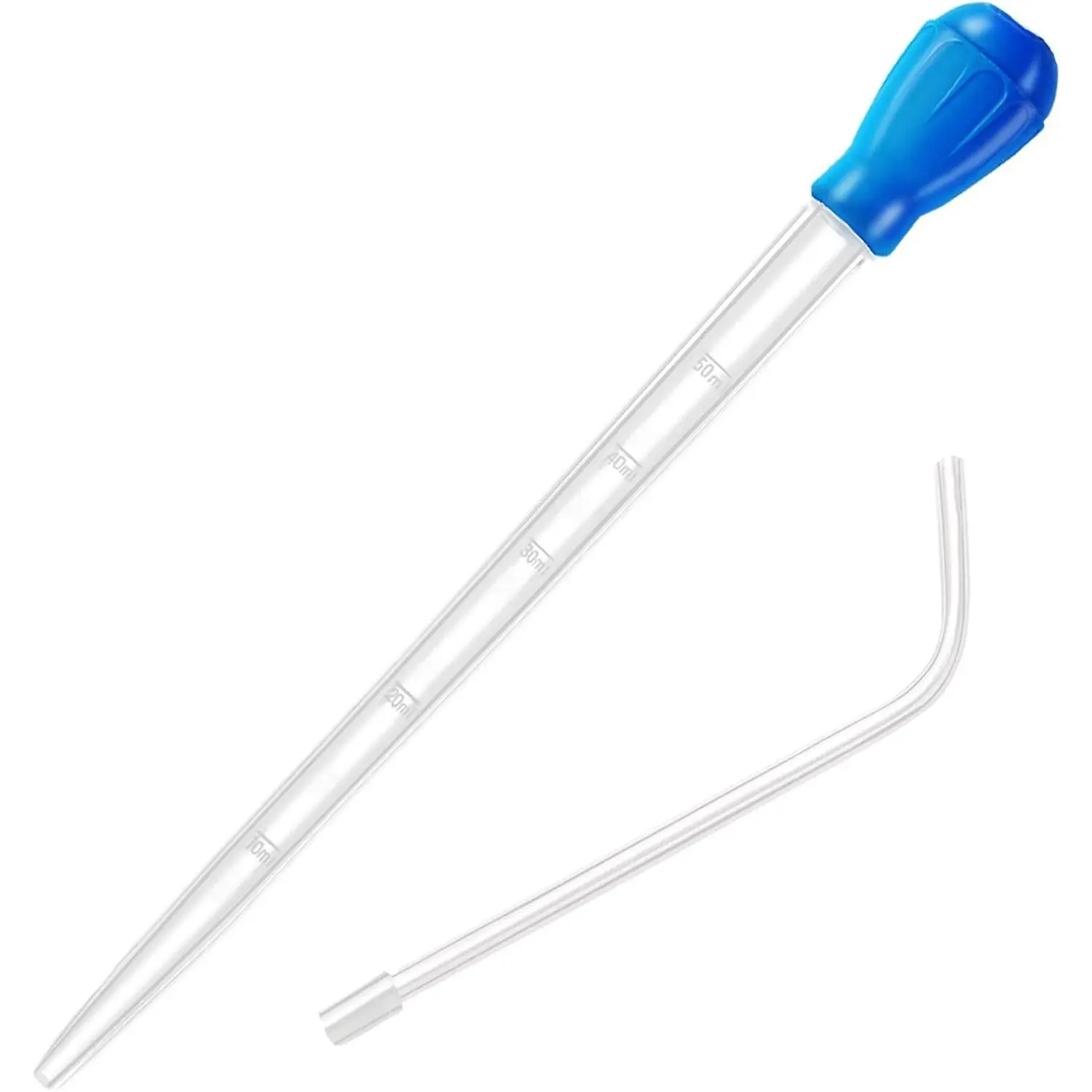 Aquarium Cleaning Tool, 27.7in Extra Long Baster-Style Pipette for Coral Feeding, Fish Tank Spot Cleaning, and Water Changes, 50ml - Blue, Aquarium Cleaning Tools