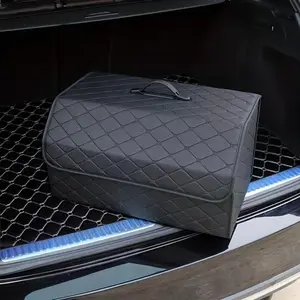 Foldable Car Trunk Storage Box, PU Leather Car Trunk Organizer, Multifunctional Car Storage Box, Universal Car Interior Accessories, Car Trunk Organization