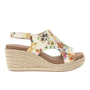 Corkys Womens Carley Floral Slingback Casual Sandals Casual High Heel 3" & Up - Off White