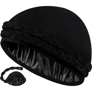 Satin Lined Bandana Women Men Halo Bandana Silky Lined Durag Suitable for Wave Braids Locs Nightcap Nightcap