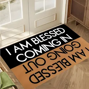 Black Gold Double Sided Doormat, Non Slip Decorative Rug, Inspirational Blessed Entrance Rug, Highly Absorbent Floor Mats, Anti-slip Quick drying Soft Carpets, Indoor Outdoor Entrance Carpet Home Decor, Gifts for Family and Friends