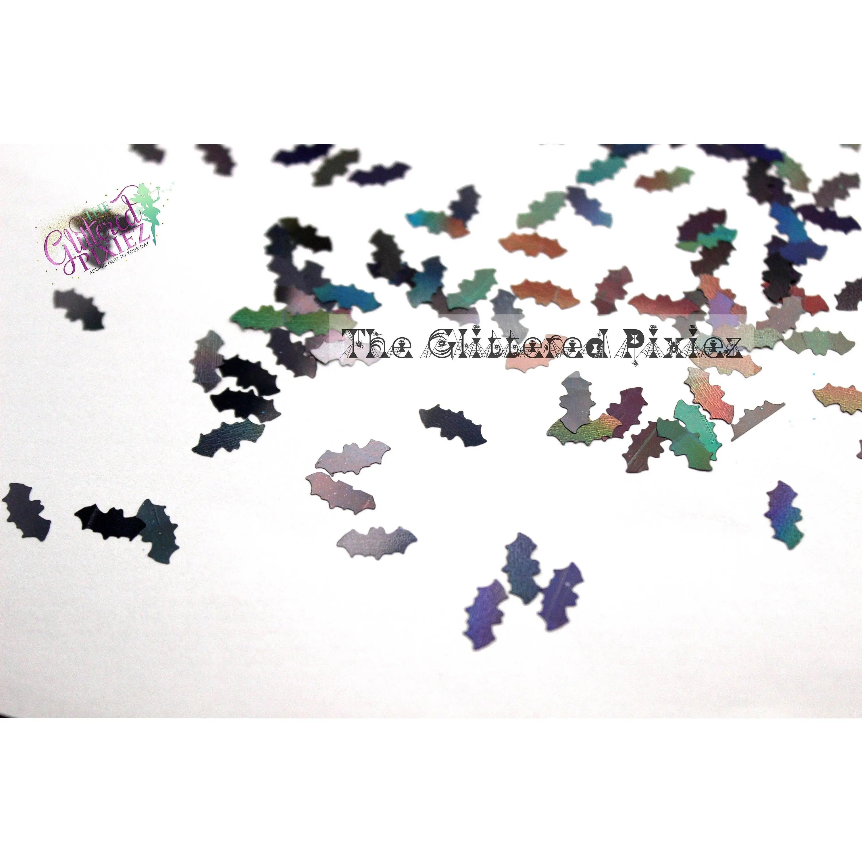 MIDNIGHT HOLLOW holographic BAT shape Glitter- Back to Nature Collection -