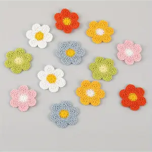 12pcs Flower Sewn Flower Embroidery Patches, DIY Sewing For Clothes, Bags, Hat, Decoration Cloth Patch