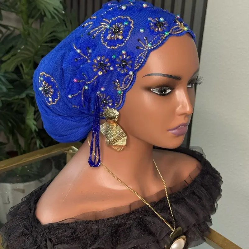 Improved quality Rhinestone embellished head cap