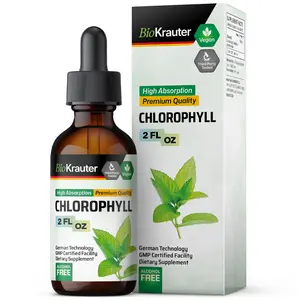 BioKrauter Chlorophyll Tincture 2 FL OZ Bottle Organic Supplement for Optimal Energy Levels Vegan Alcohol-Free High Absorption Premium Quality