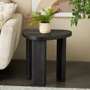 Black Wood Handmade Side End Accent Table