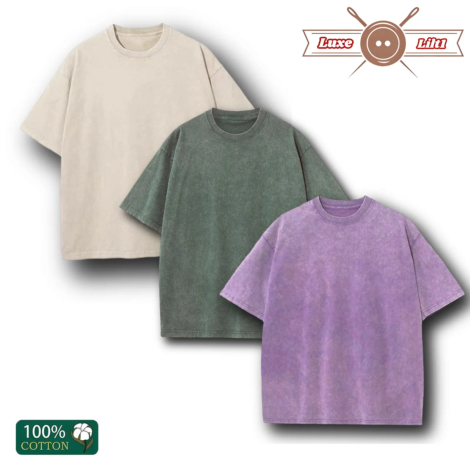 Apricot color+green+purple