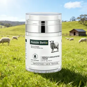 Aussie Betta Miracle Lanolin Peptide Cream Anti-Aging Moisturizer with Shea Butter Multi-Peptide Complex Retinol Adenosine for Firming Wrinkle Repair Deep Hydration Sensitive Skin - Hydrate
