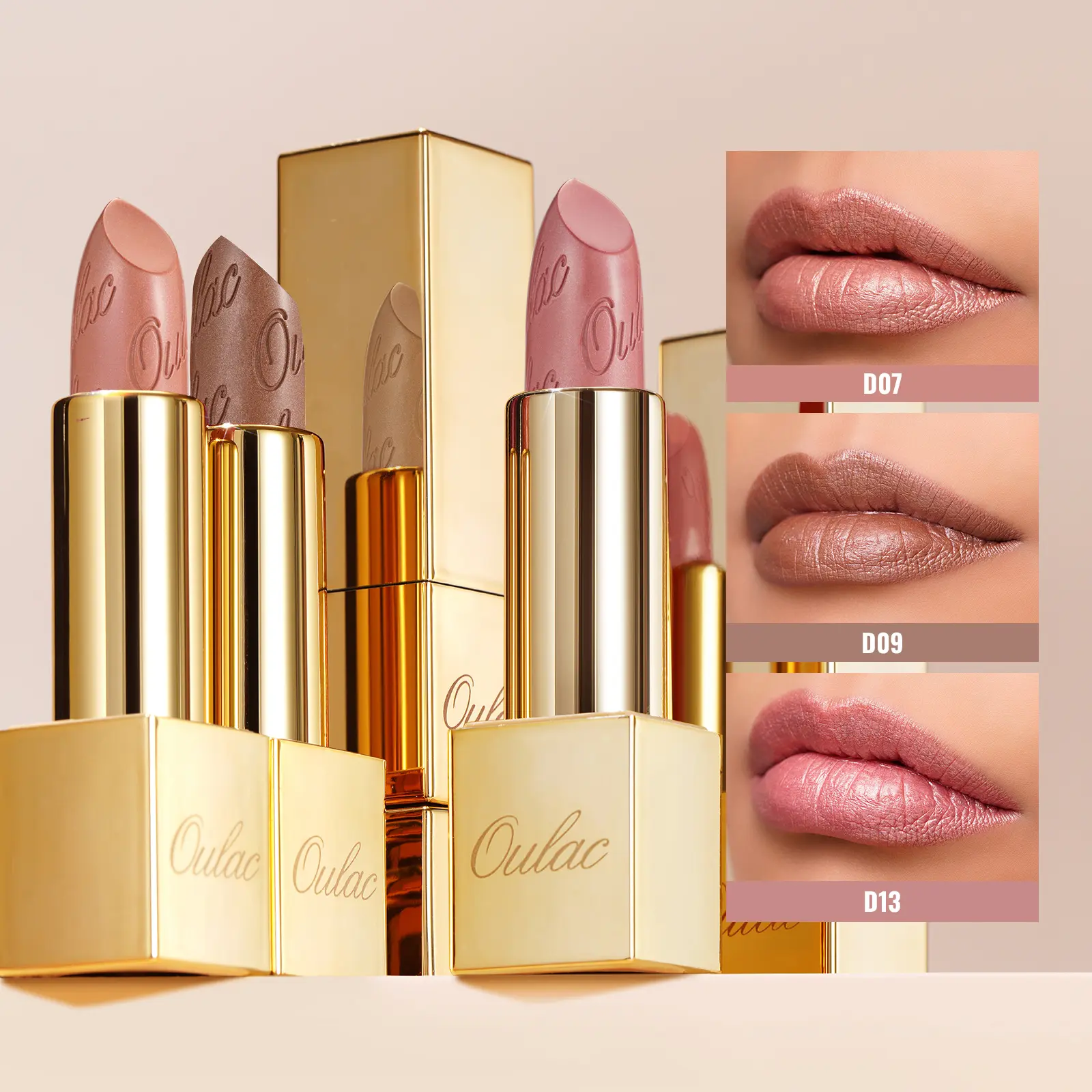 OULAC Metallic Shine Lipstick - Lightweight Hydrating Formula, High-Impact Lip Color, Vegan & Gluten-Free, Vegan & Gluten-Free Christmas Gifts for Women