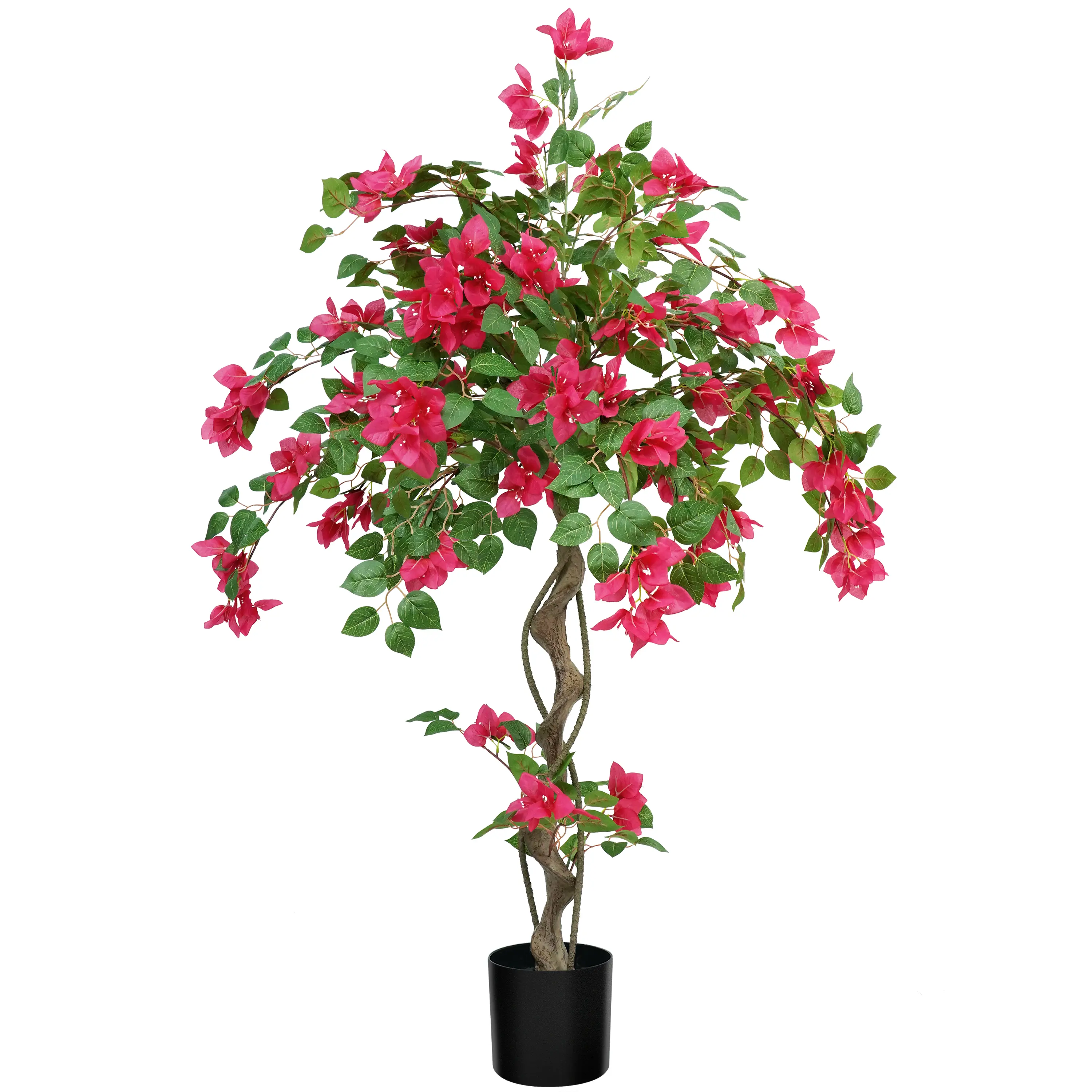 3/4/5FT Realistic Pink Bougainvillea (NO POT) Silk Plant Faux Flowers UV-Resistant for Outdoors No Maintenance Artificial Tree for Home Porch, Terrace & Garden Decoration Versatile Spring Decoration Decorative flower bouquet