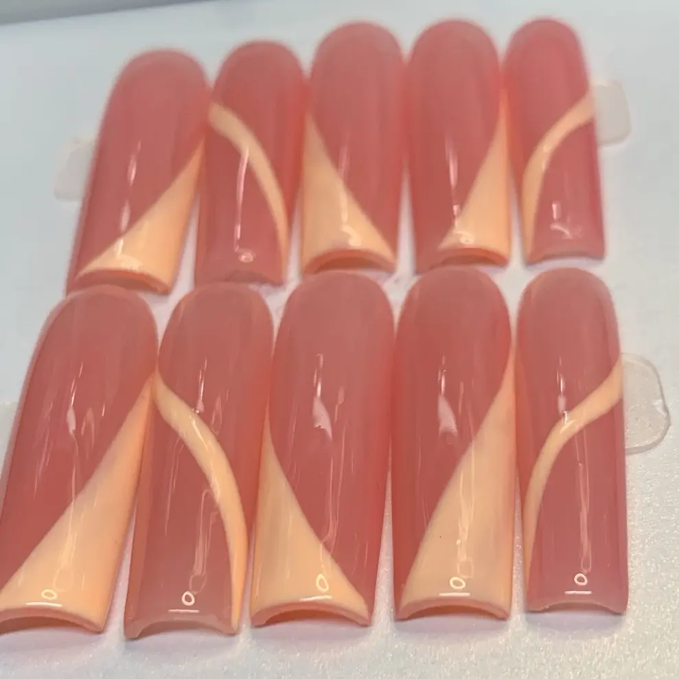 Orange swirl press on nails Orange swirl press on nails