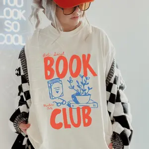 Comfort Colors Ivory Anti Social Book Club Unisex Garment-Dyed T-shirt - Short Sleeve Crew Neck Fitted Casual Top for Summer