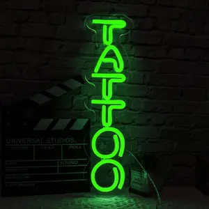 Green Tattoo Letter Neon, Wall Decoration Neon Lighting, Dimmable Tattoo LED Signs Beauty Salon Bar Neon, Custom Shop Creative Art Neon Man Cave LED Signs, USB Business Neon