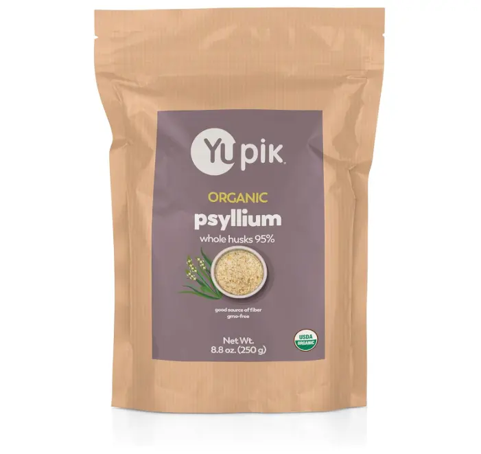 Yupik Organic Whole Husk Psyllium 8.8 Oz, 95% Purity, Soluble Fiber, USDA Certified, Non-GMO, Kosher, Gluten-Free, Sugar-Free & Fat-Free, Unflavored, Plant-Based, Ideal for Oatmeal & Cereal