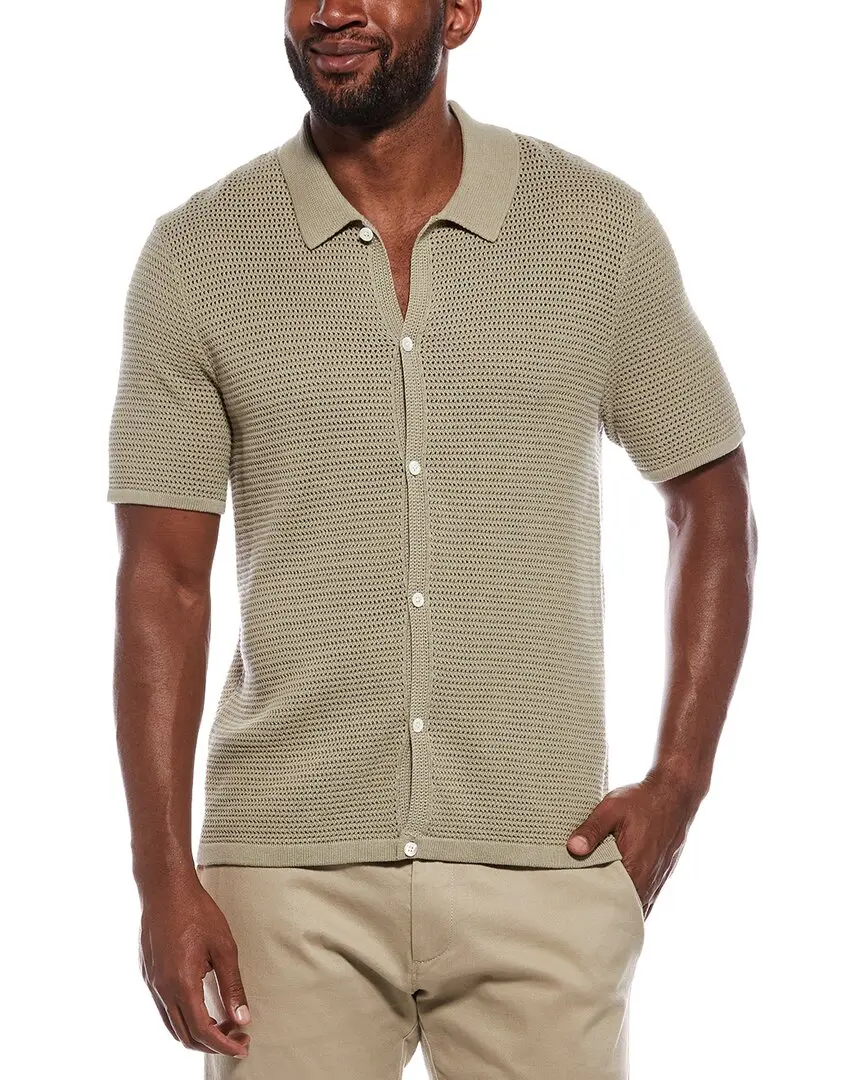 Madewell Open Stitch Button Up Polo Sweater