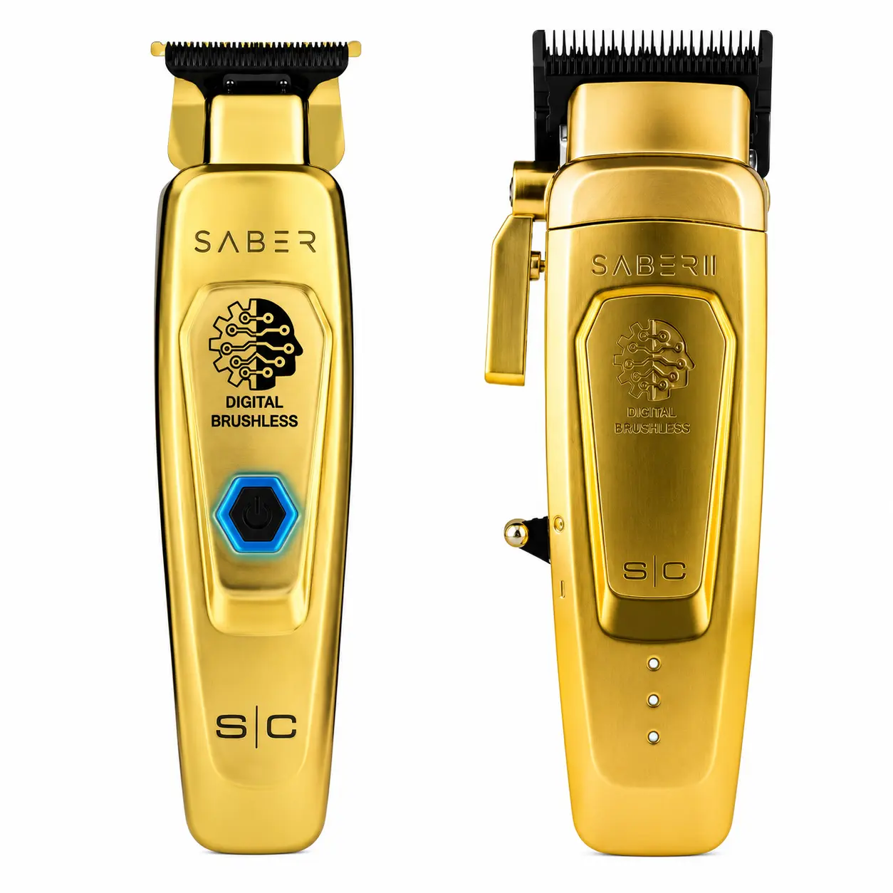 StyleCraft Saber 2.0 Cordless Modular Clipper & Gold Saber Trimmer SC405G+SC617M