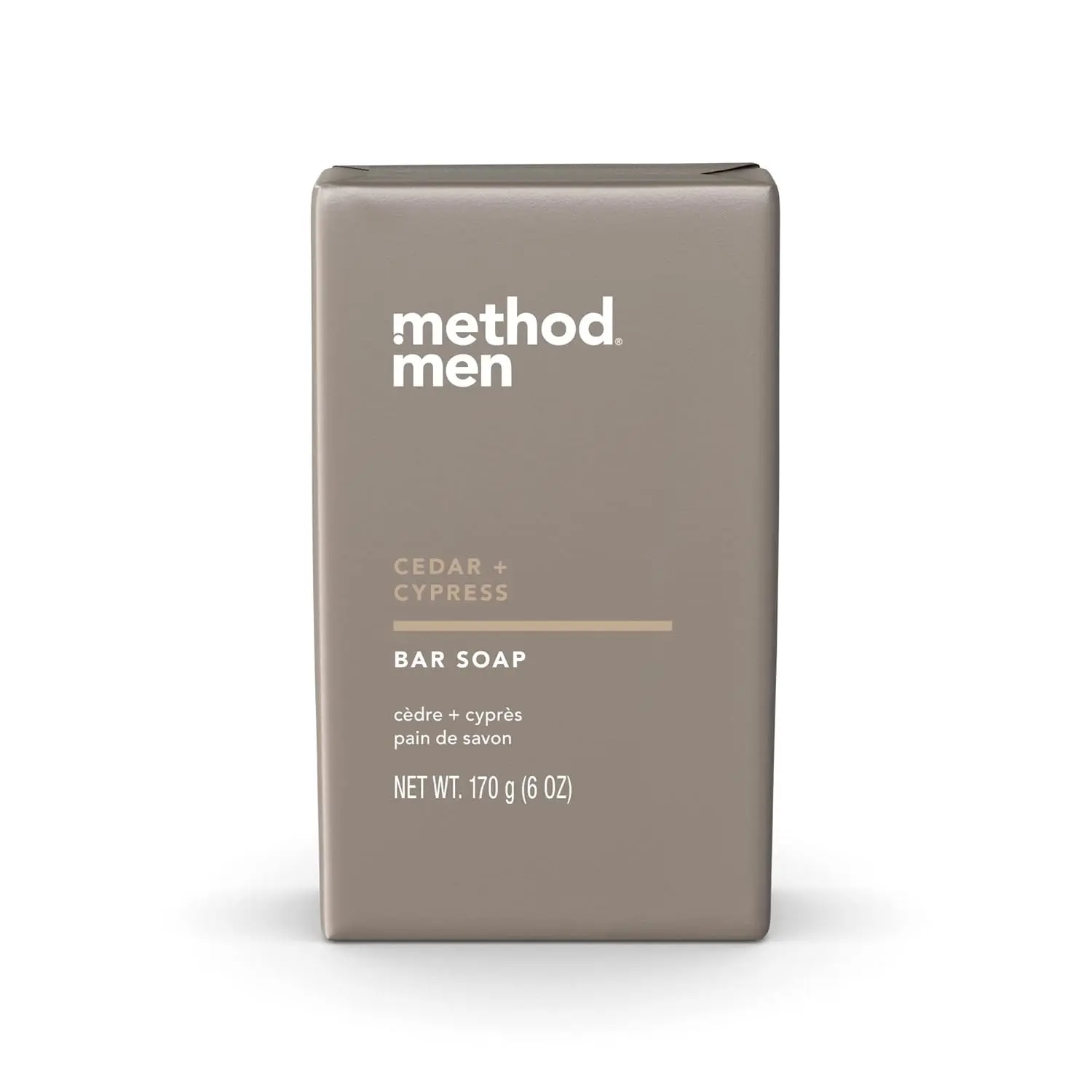 Method Men Bar Soap Cedar + Cypress, 6 oz Each, Pack of 6 | Plant-Based Men's Body Soap | Daily Cleansing
