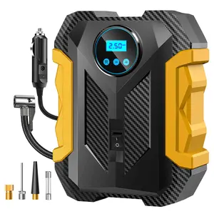 CaRSun mini Tire inflator Portable Air Compressor,Electric Bike Pump,DC 12V Small Air Pump for Car Tires,150PSI Auto Portable Tire Inflator forCar with Digital Pressure Gauge, LEDLight,Men's Car Accessories  Bed Pool Vehicle,Cars Accessorles,Car Stuff